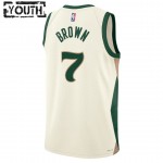 Maillot NBA Boston Celtics Jaylen Brown 7 Nike 2023-24 City Edition Blanc Swingman - Enfant
